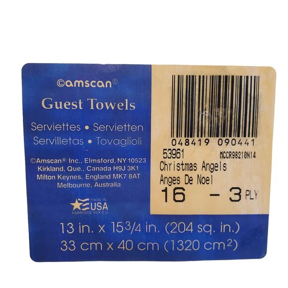 Vintage Christmas Angel Napkins Amscan Guest Towels Christmas Angels Made USA - Picture 4 of 9